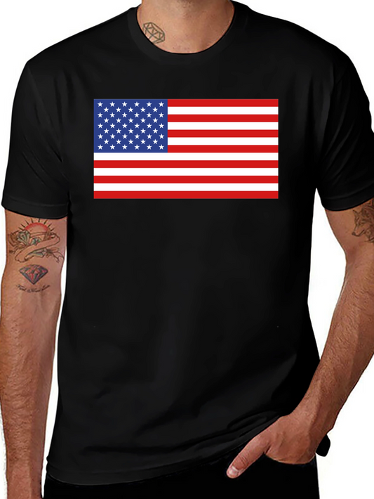 American Flag Graphic Tee - Patriotic Black T-Shirt