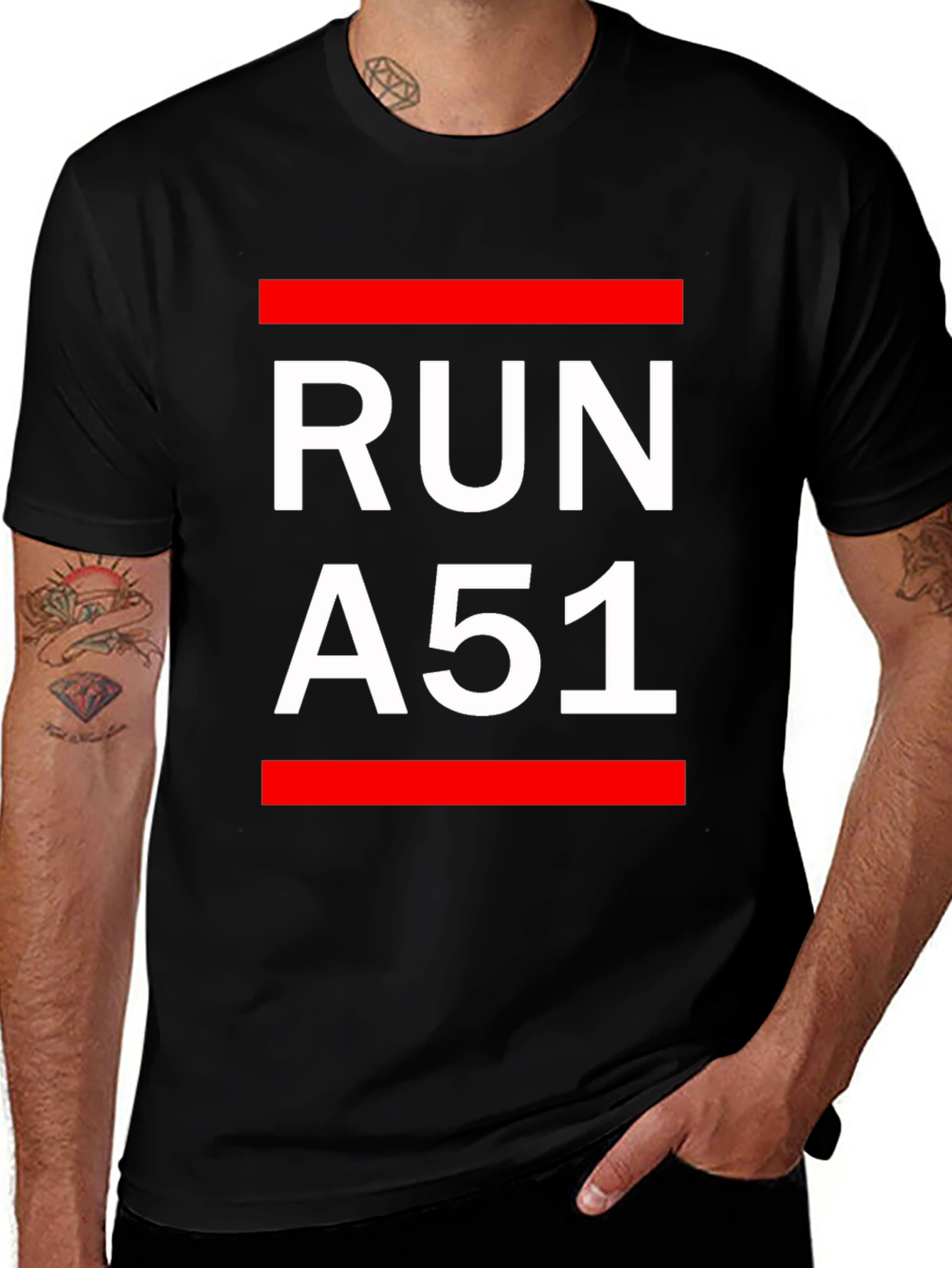 Run A51 Black T-Shirt - Bold Graphic Tee