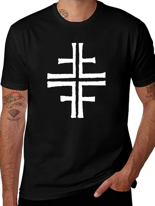 Abstract Cross Graphic Tee - Stylish & Unique Design