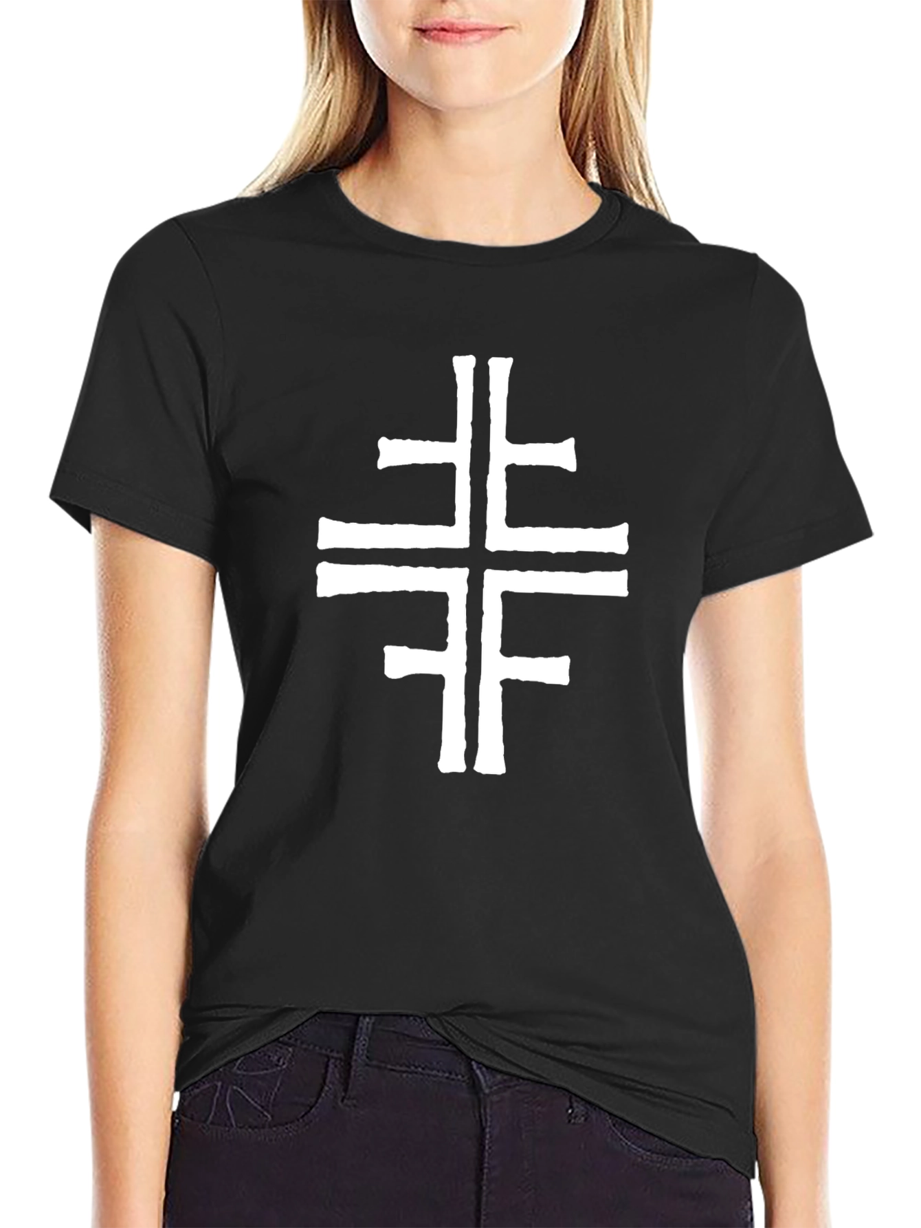 Abstract Cross Graphic Tee - Stylish & Unique Design