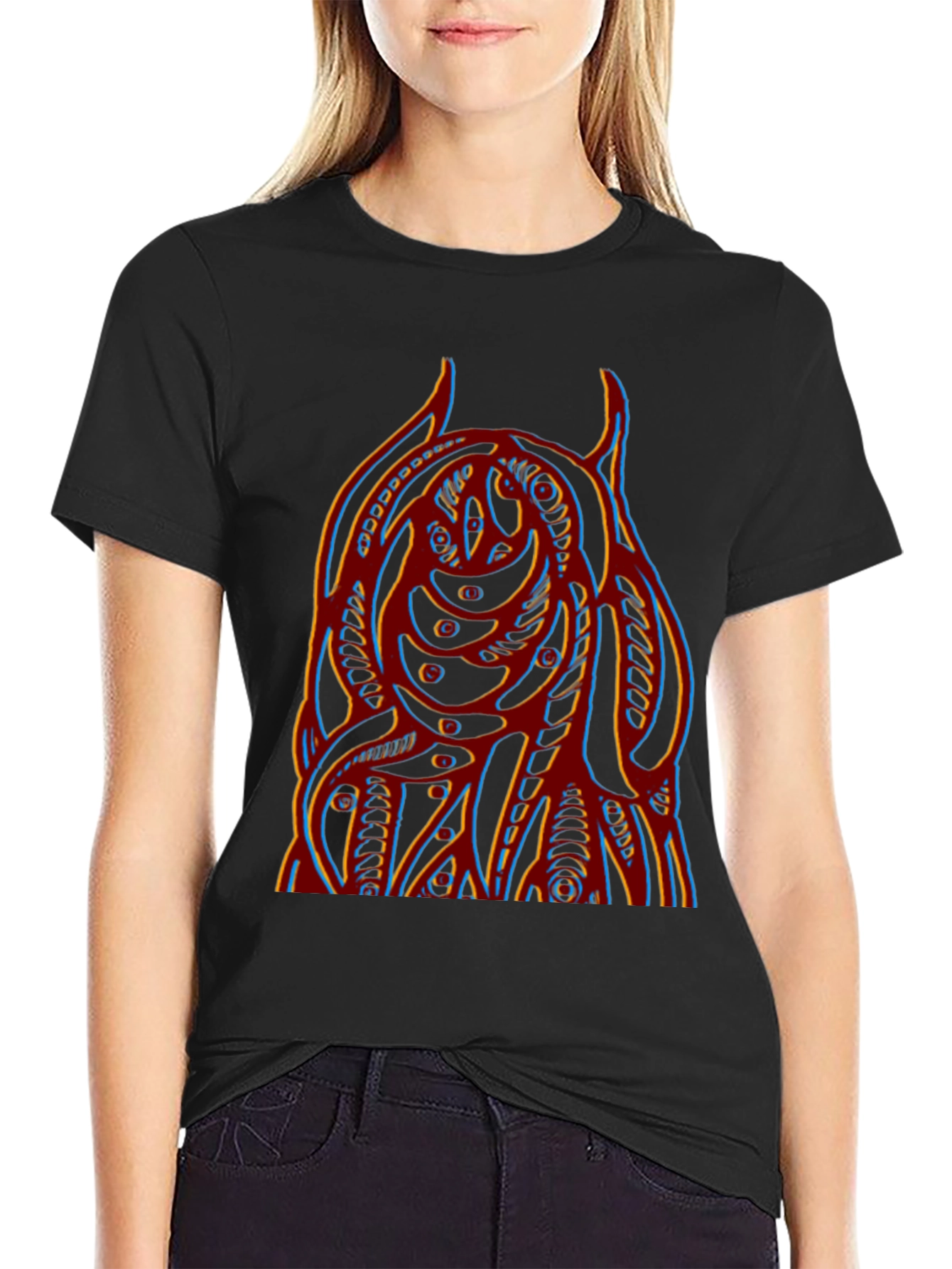 Abstract Graphic Print Crew Neck T-Shirt