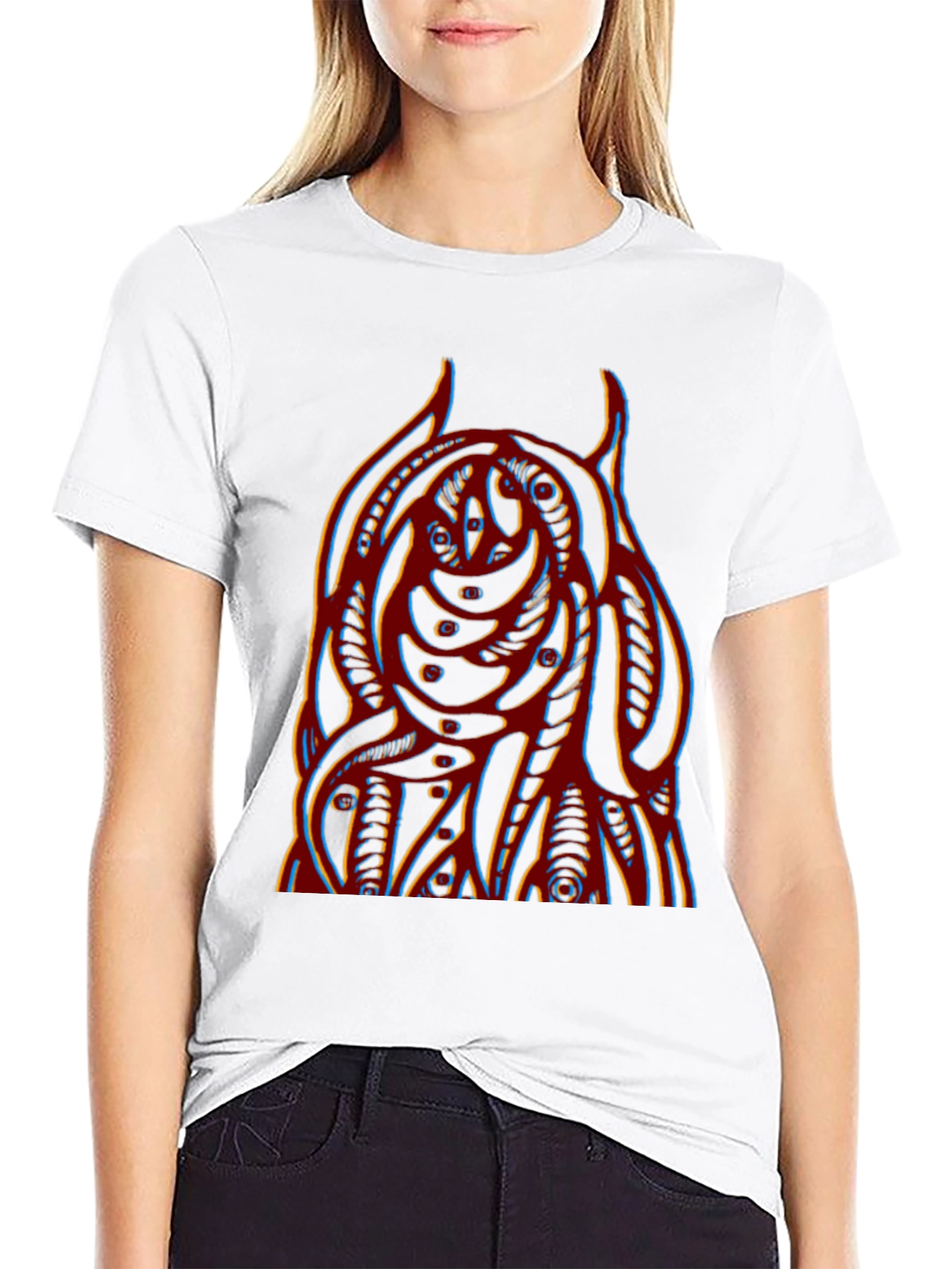 Abstract Graphic Print Crew Neck T-Shirt