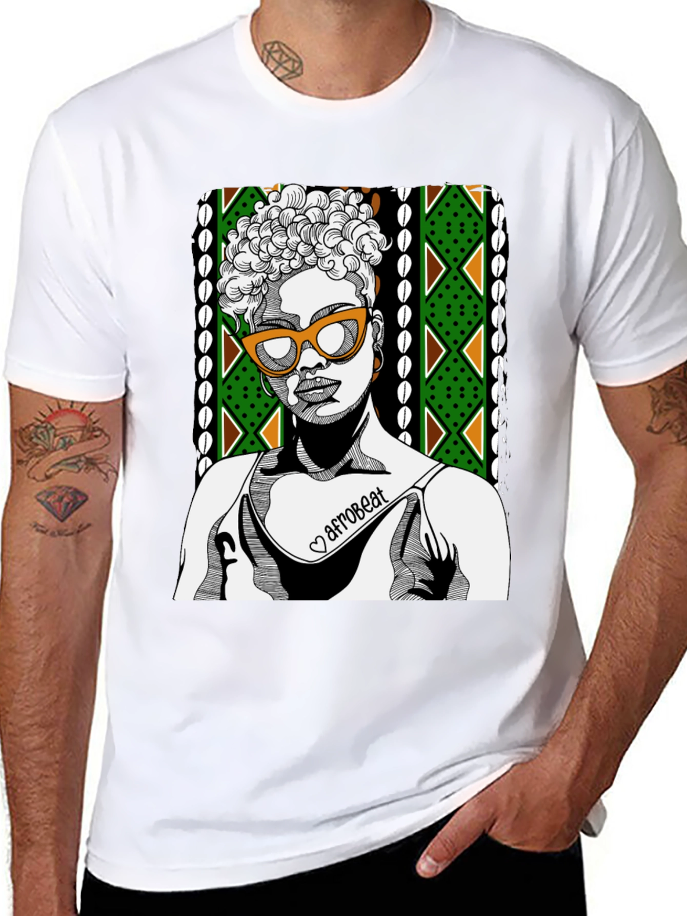 Afrobeat Woman Graphic Tee - Stylish Crew Neck T-Shirt