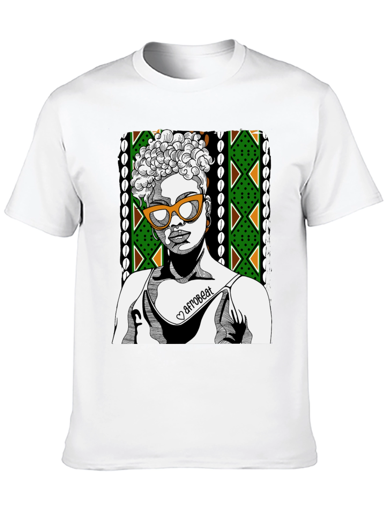 Afrobeat Woman Graphic Tee - Stylish Crew Neck T-Shirt