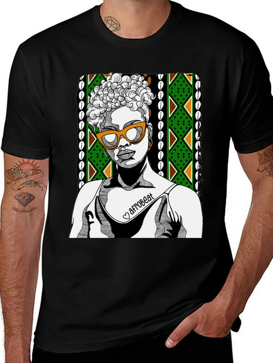 Afrobeat Woman Graphic Tee - Stylish Crew Neck T-Shirt