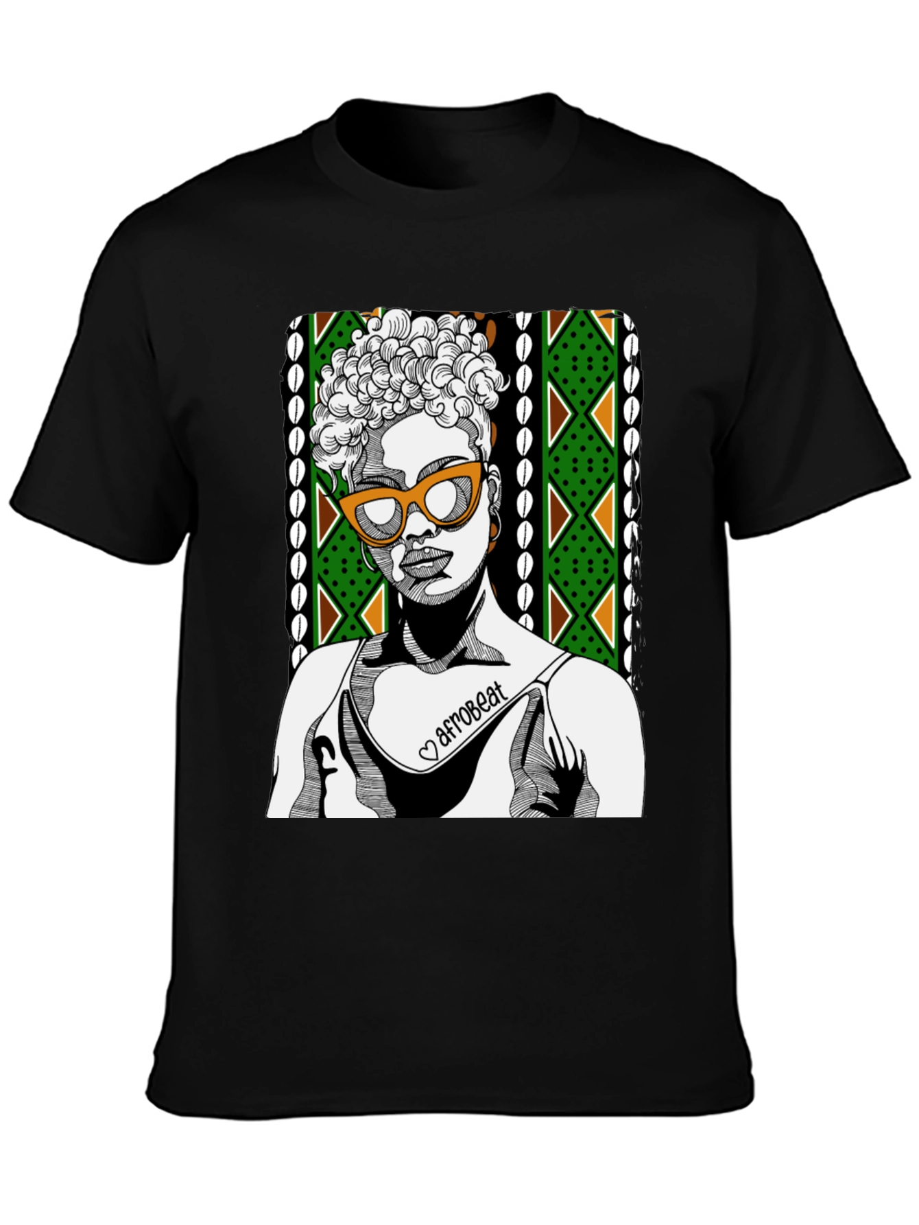 Afrobeat Woman Graphic Tee - Stylish Crew Neck T-Shirt
