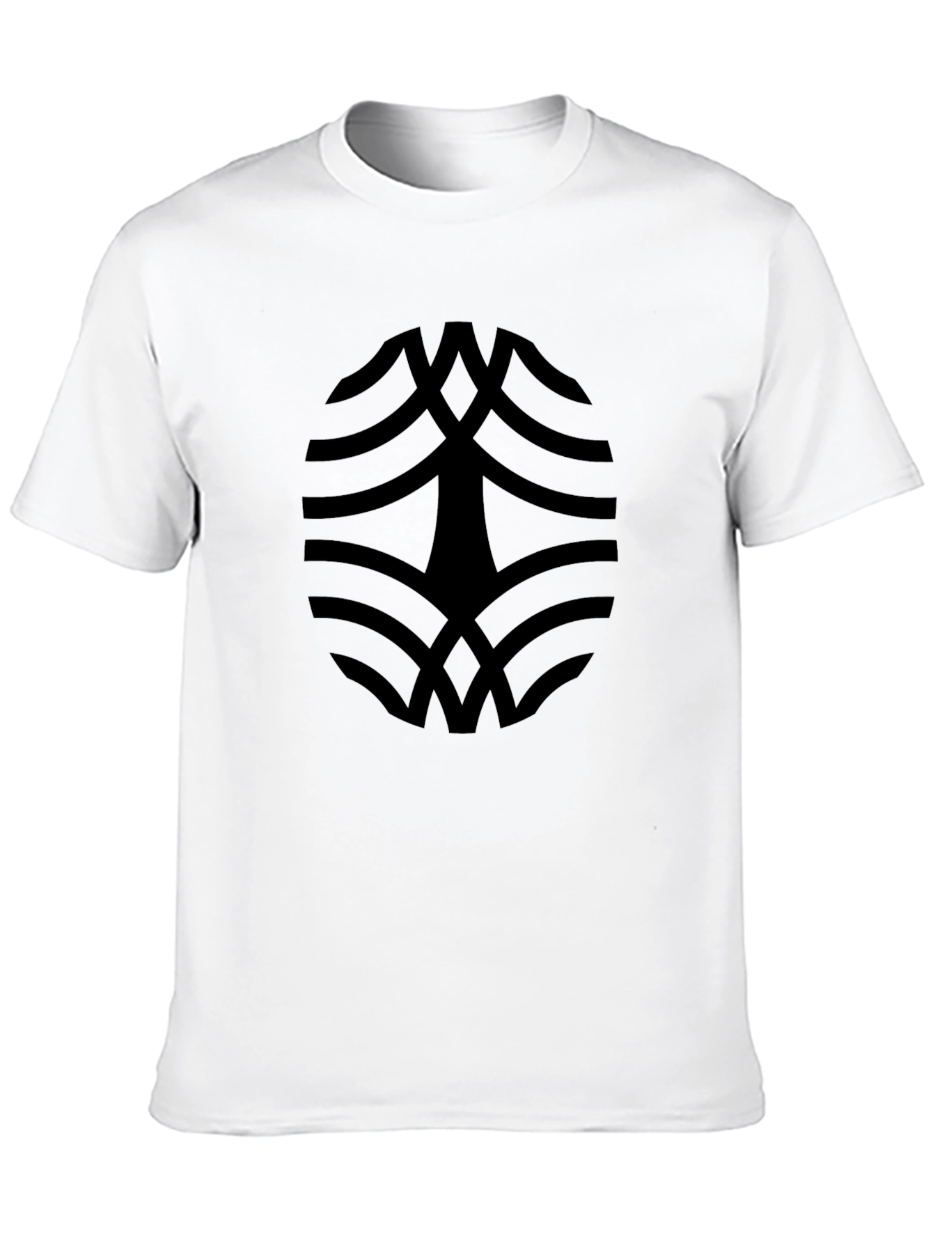 Black Tee with Abstract Oval Design