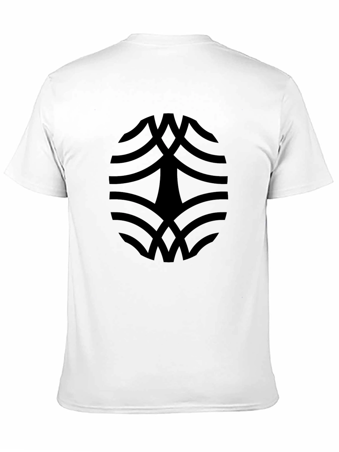 Black Tee with Abstract Oval Design