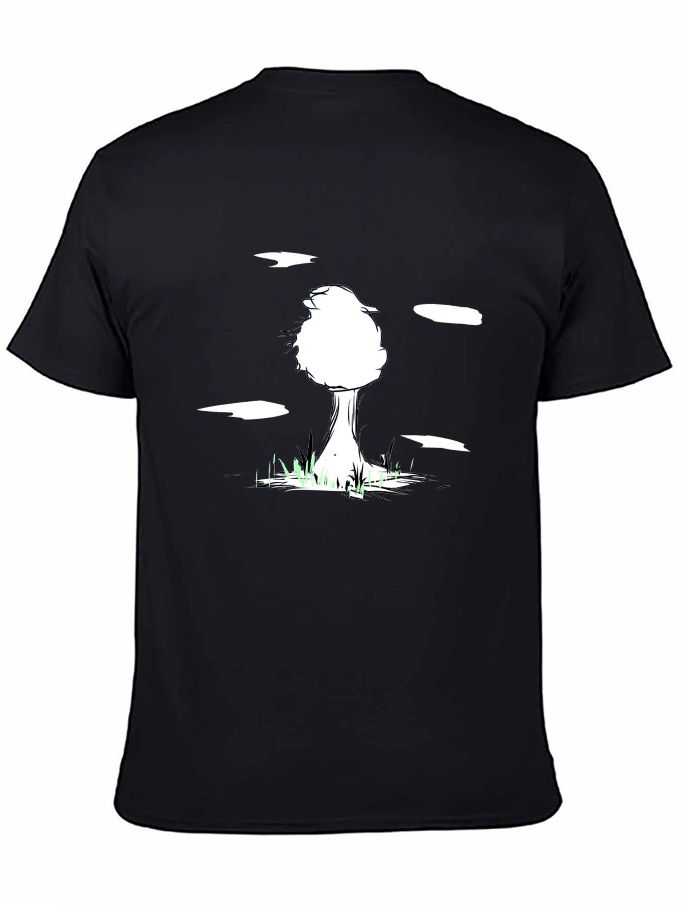 Abstract Tree Graphic Tee - Black Cotton Blend
