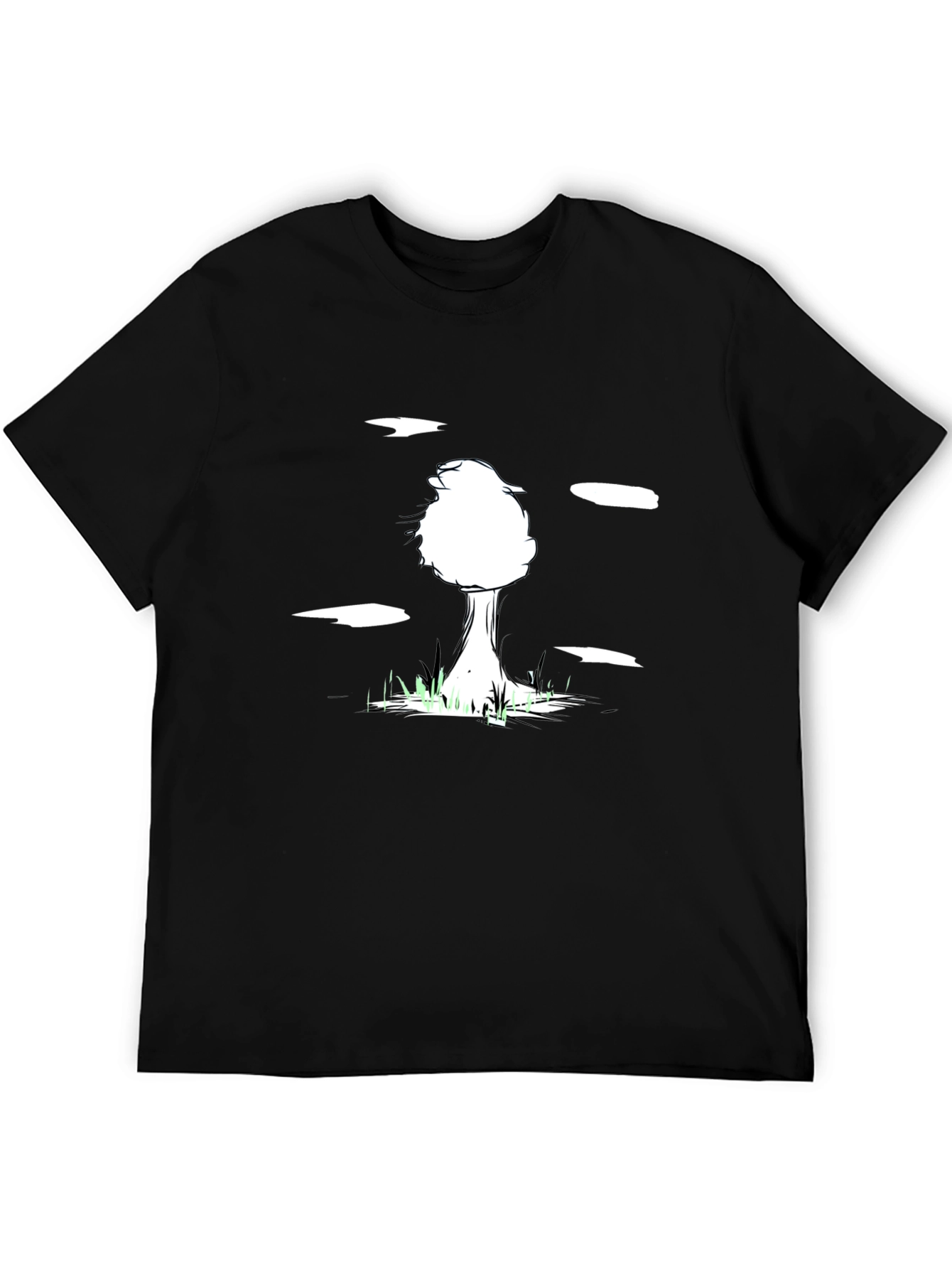 Abstract Tree Graphic Tee - Black Cotton Blend