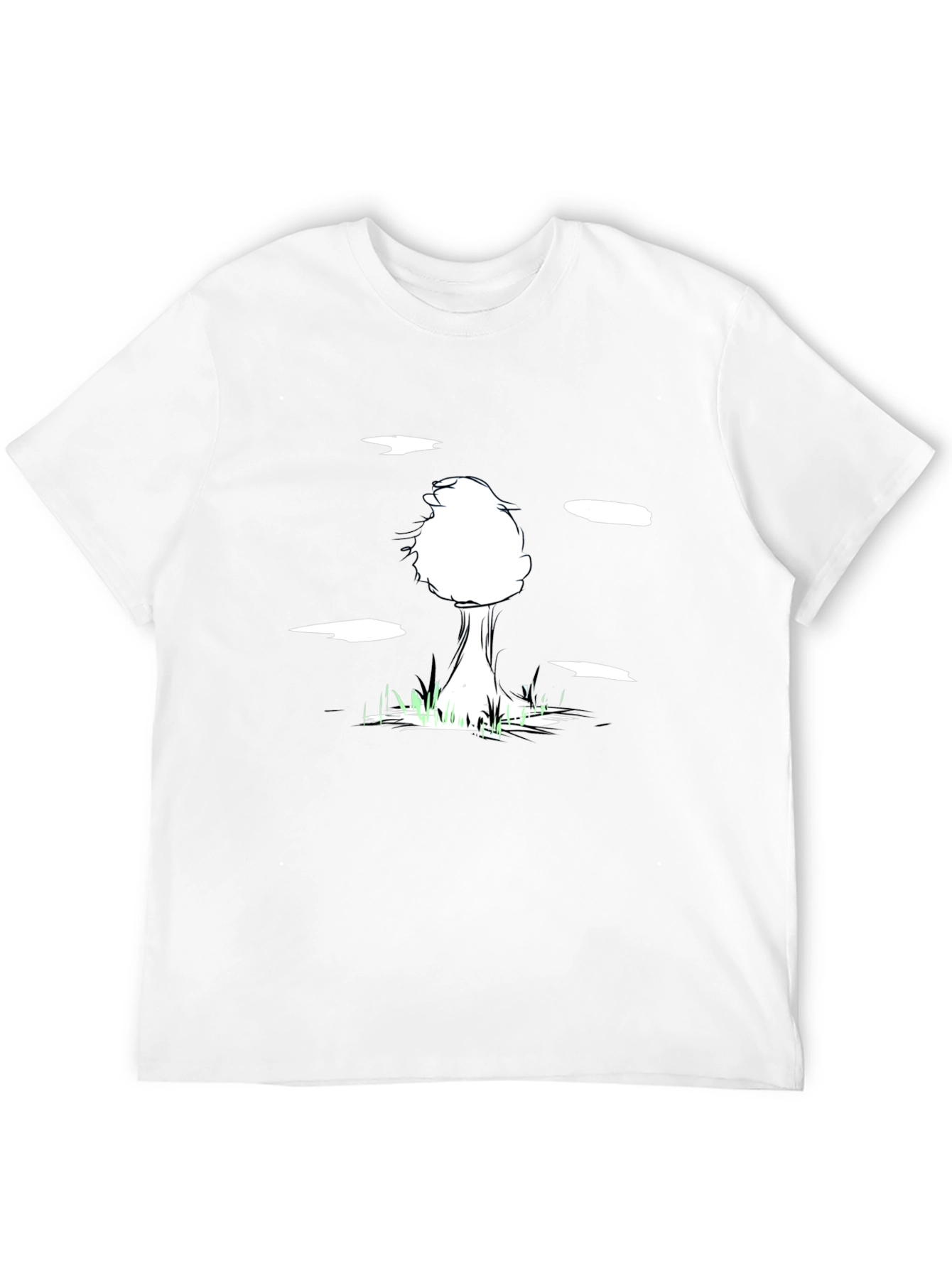 Abstract Tree Graphic Tee - Black Cotton Blend