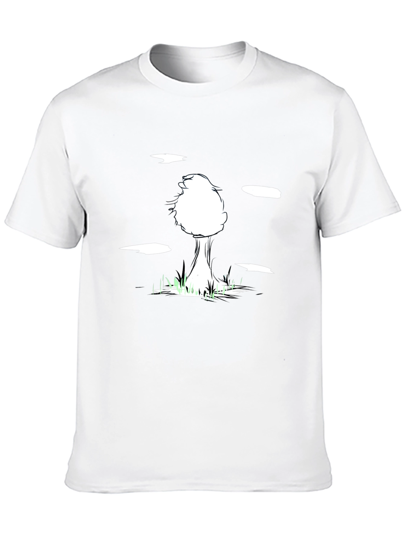 Abstract Tree Graphic Tee - Black Cotton Blend