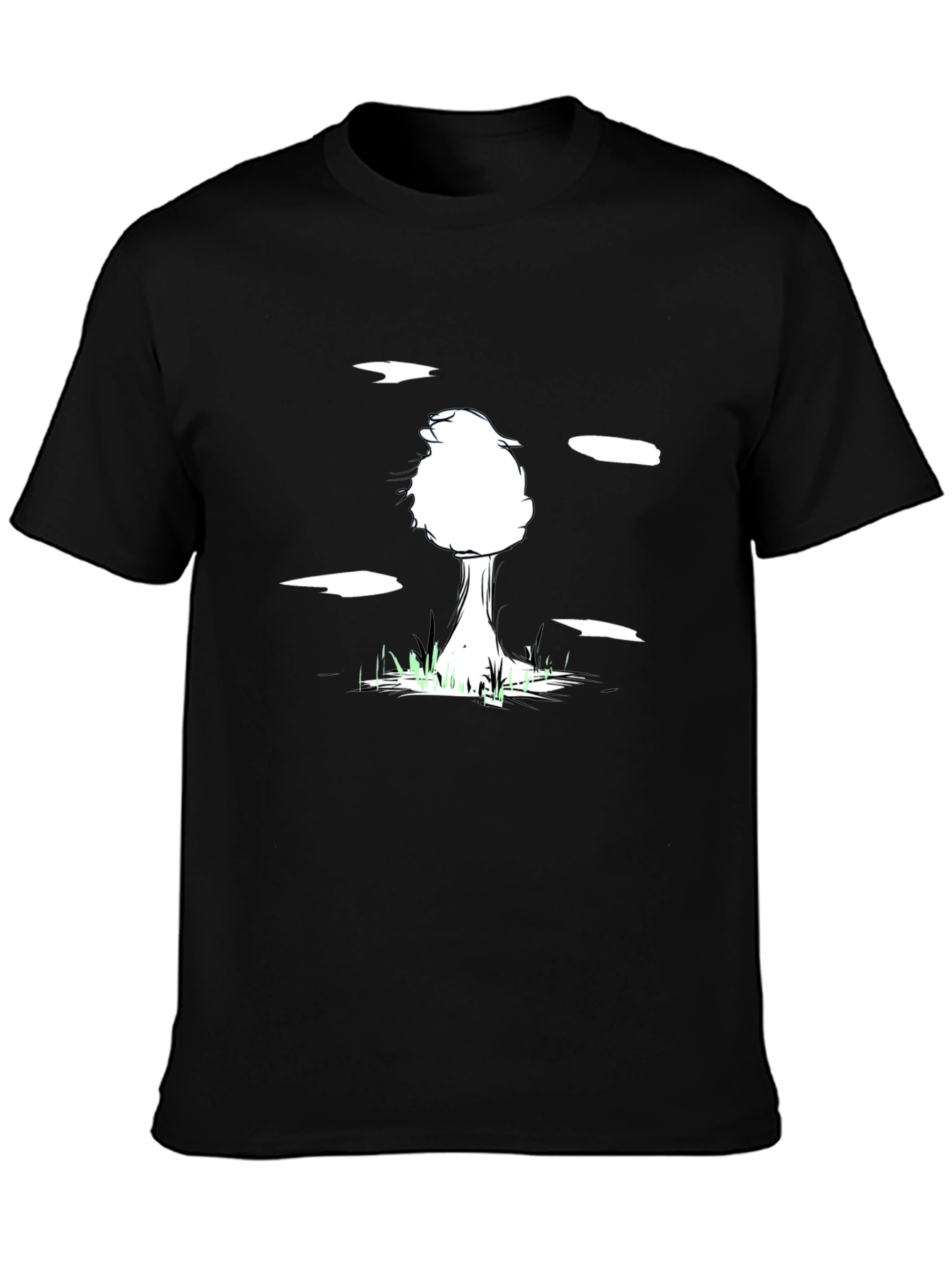 Abstract Tree Graphic Tee - Black Cotton Blend