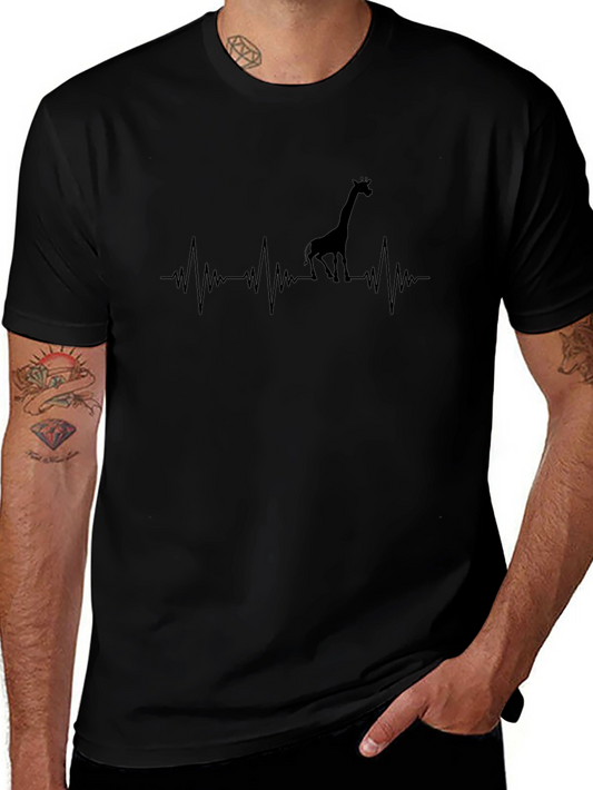 Giraffe Heartbeat T-Shirt - Novelty Graphic Tee