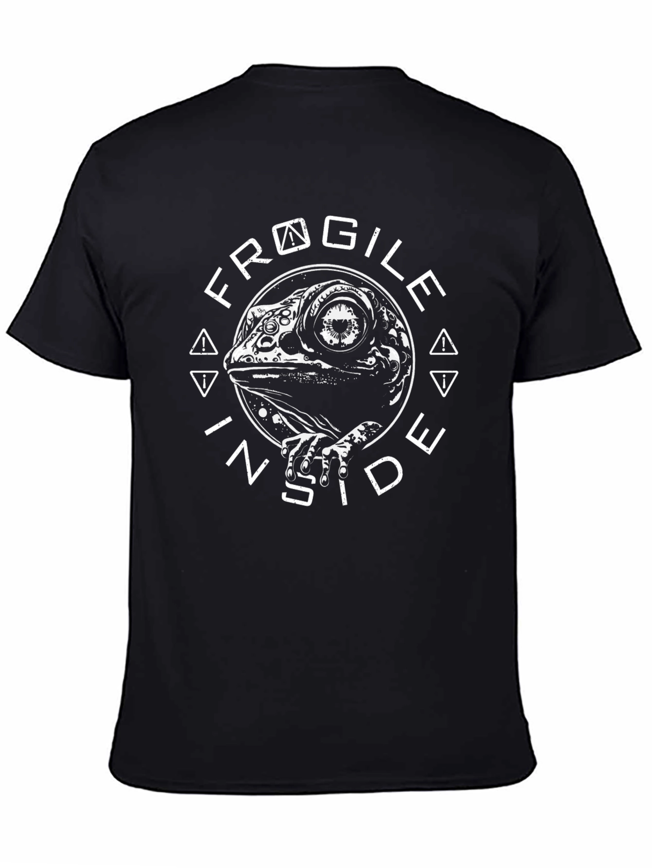 Fragile Inside Graphic Print Black T-Shirt