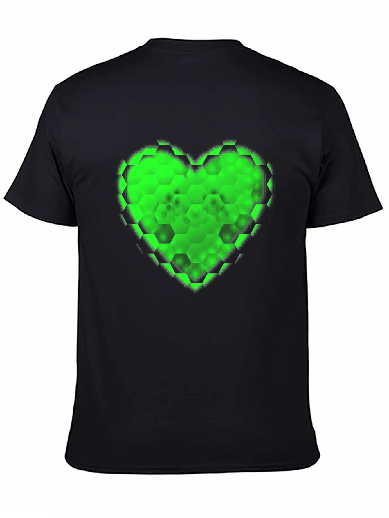 Green Hex Heart Graphic T-Shirt - Soft Cotton Blend