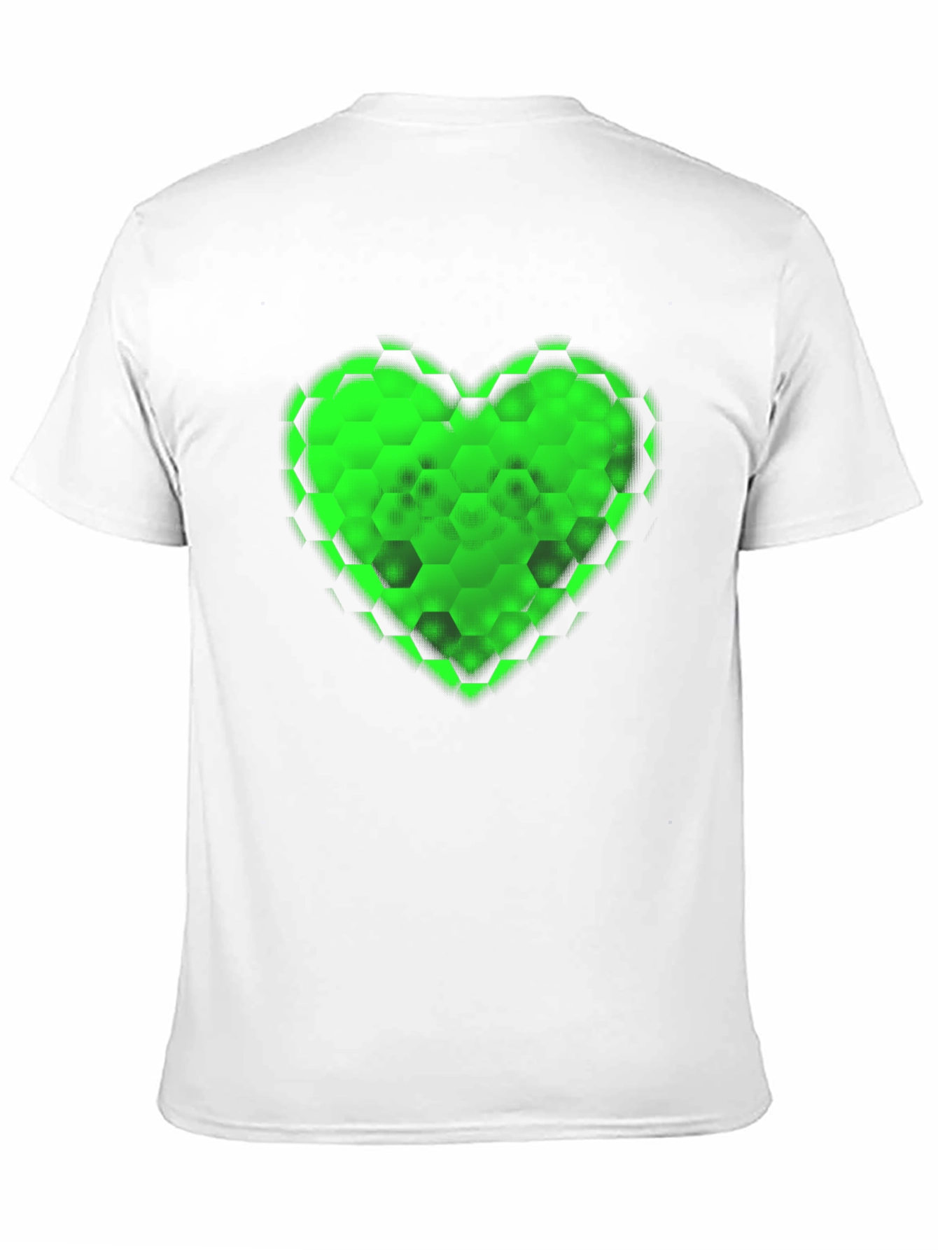 Green Hex Heart Graphic T-Shirt - Soft Cotton Blend