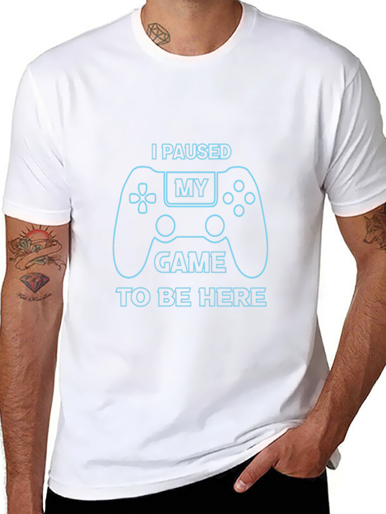 I Paused My Game Black T-Shirt