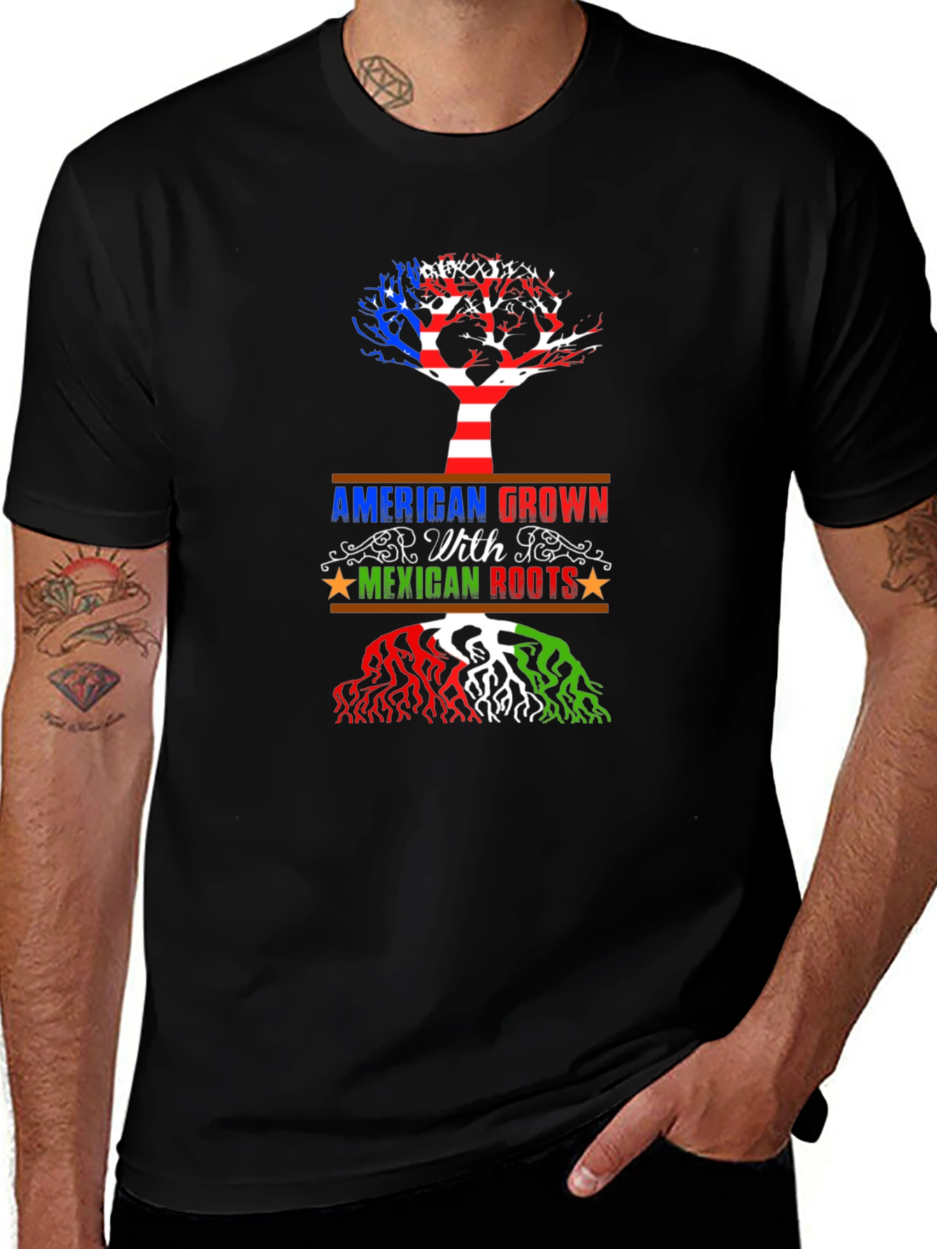 American Grown with Mexican Roots Graphic Tee