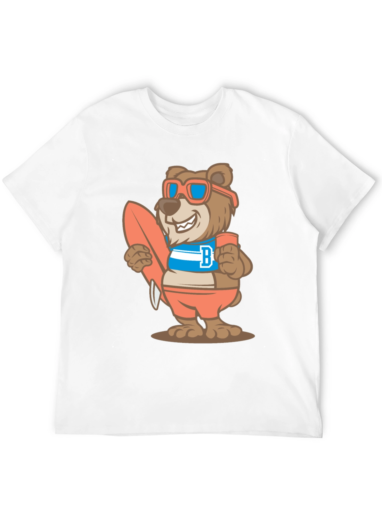Surfer Bear Graphic T-Shirt - Black