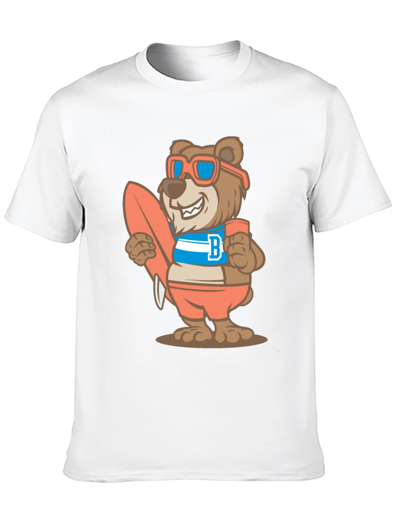Surfer Bear Graphic T-Shirt - Black