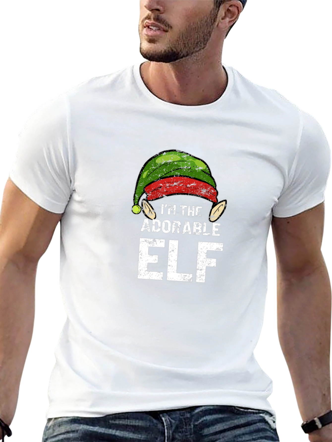 Adorable Elf Christmas Graphic Tee