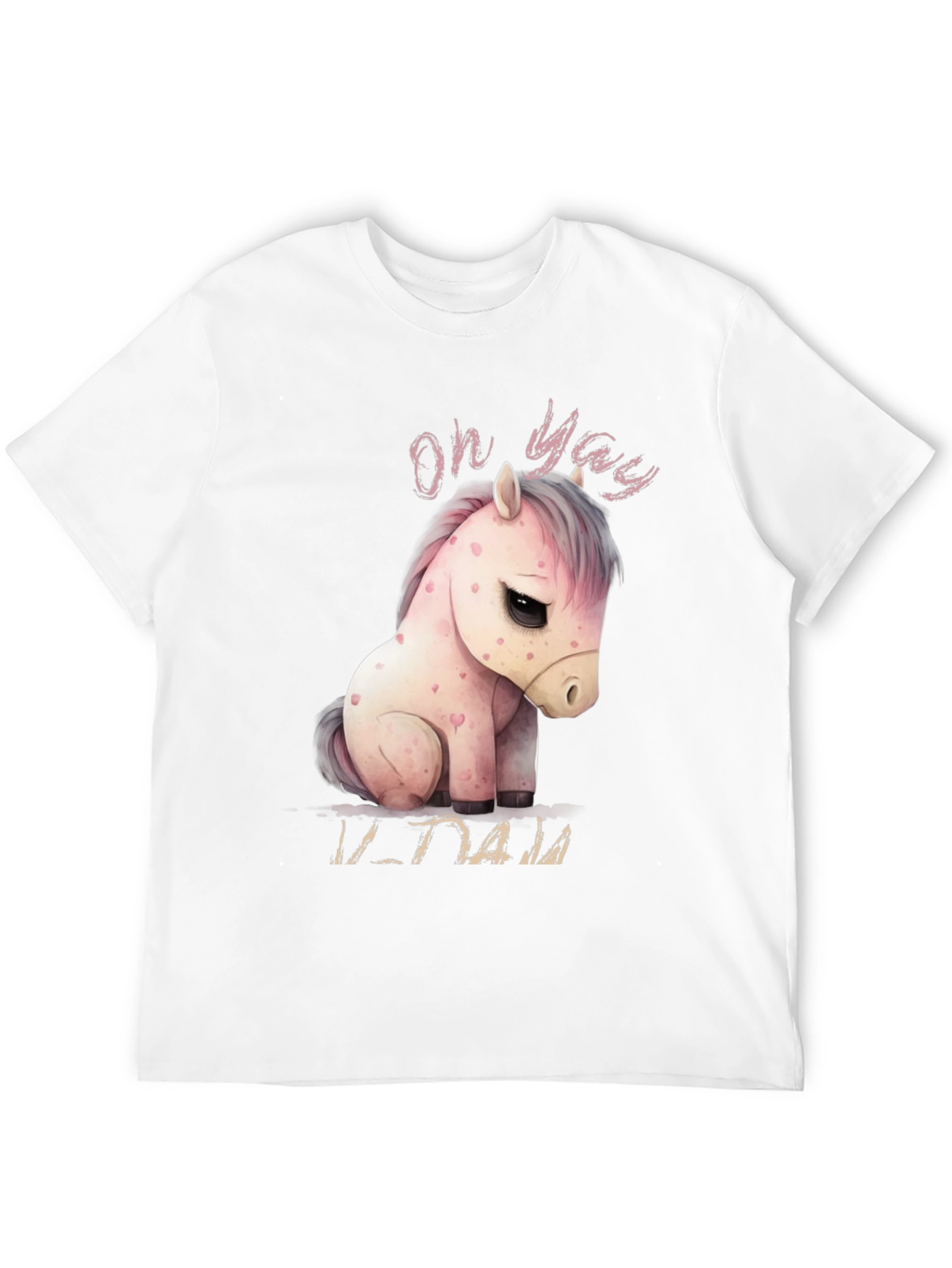 Oh Yay! Cute Pony Graphic Black T-Shirt