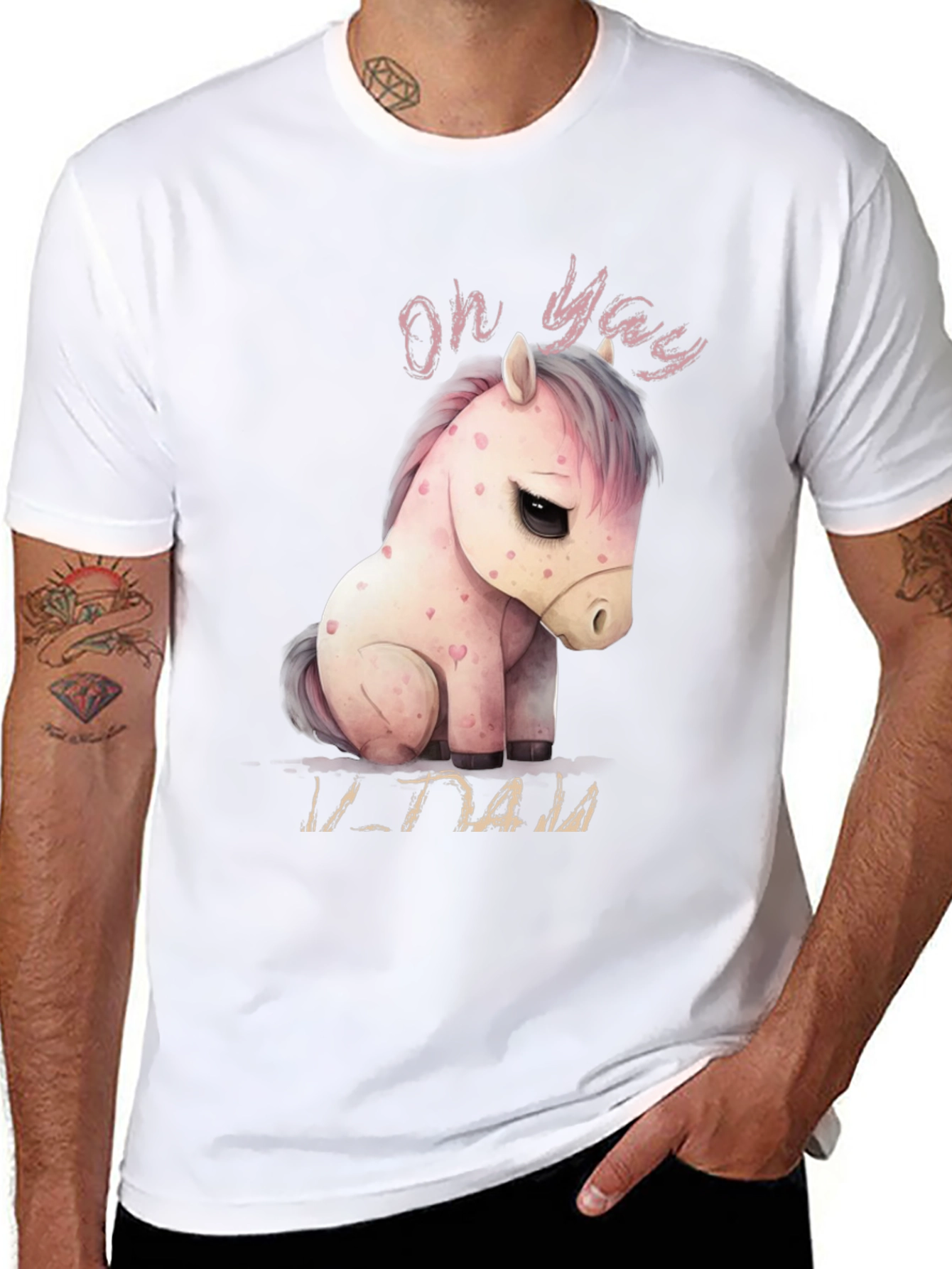 Oh Yay! Cute Pony Graphic Black T-Shirt