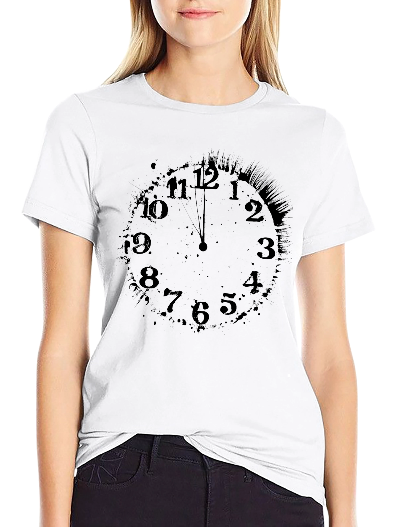 Midnight Clock Graphic Tee - Dark and Stylish
