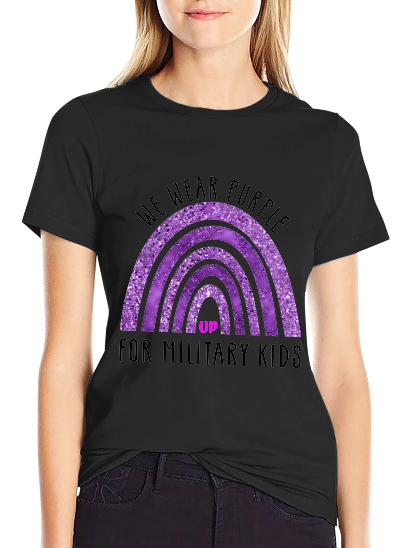 Purple Up Military Kids Graphic Tee
