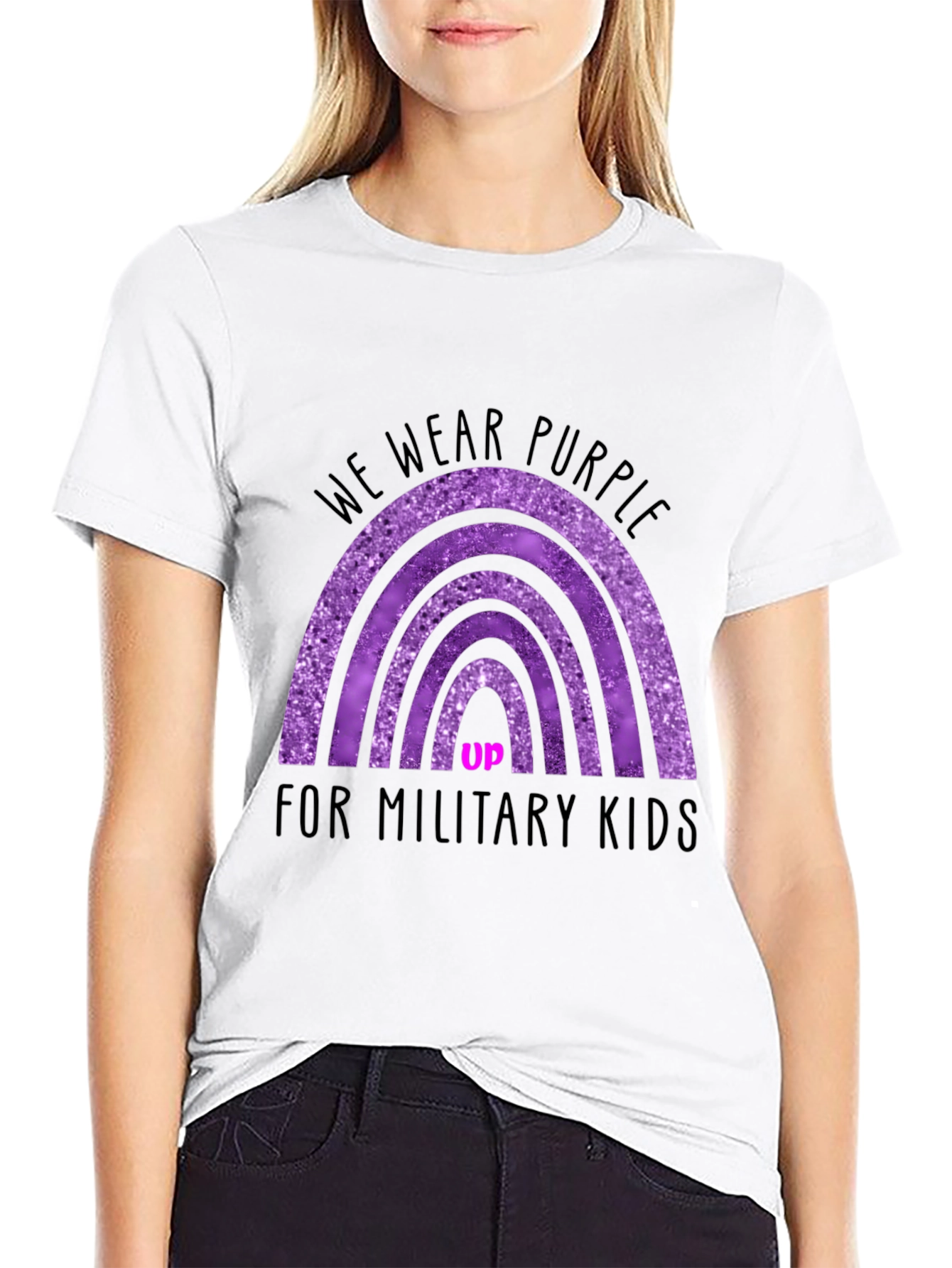 Purple Up Military Kids Graphic Tee