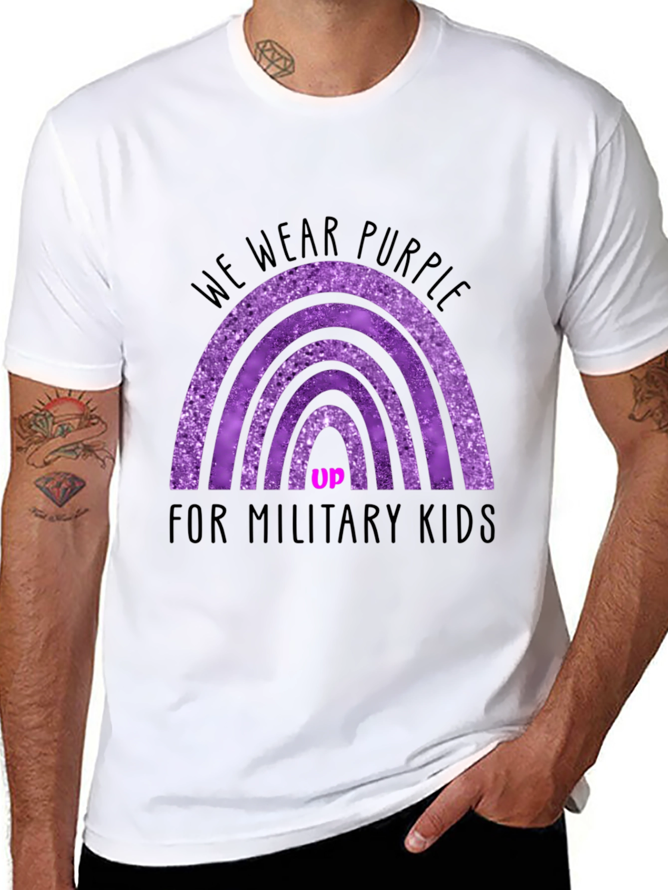 Purple Up Military Kids Graphic Tee