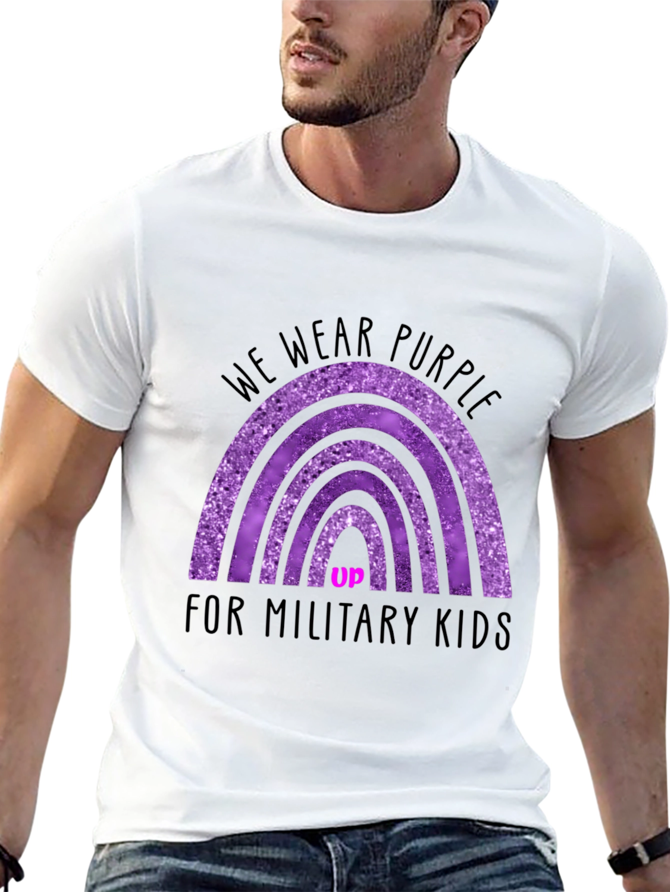 Purple Up Military Kids Graphic Tee