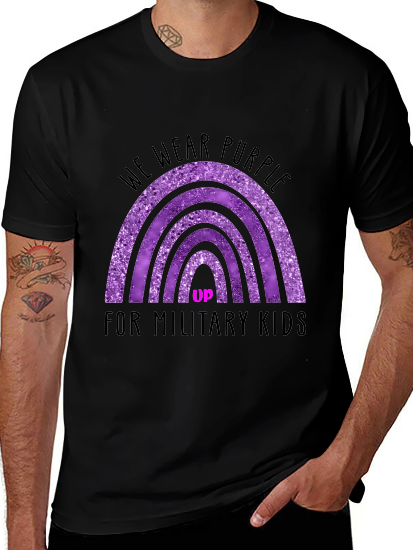 Purple Up Military Kids Graphic Tee