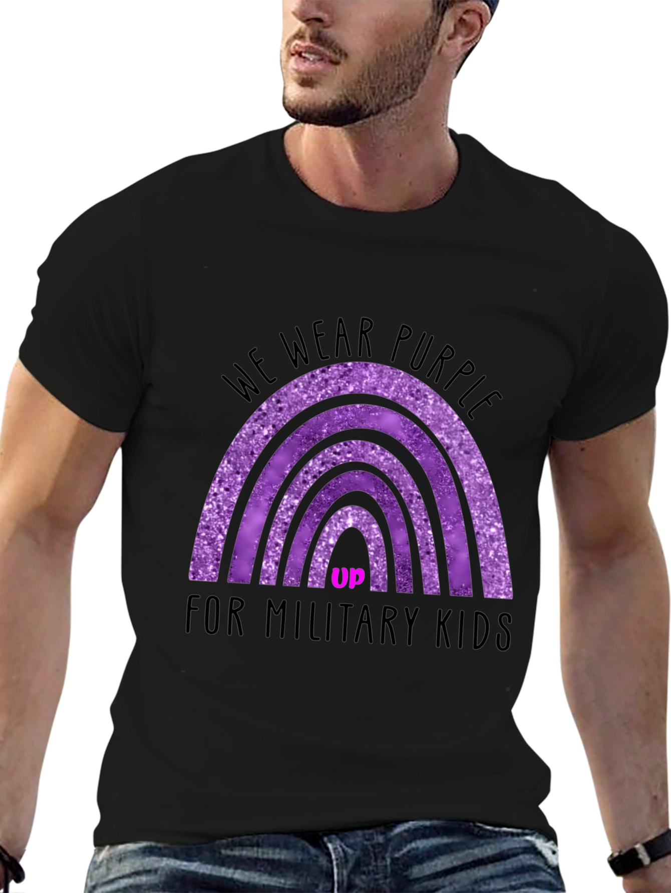 Purple Up Military Kids Graphic Tee