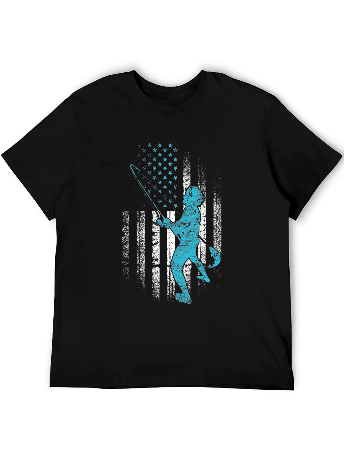 Fishing American Flag Graphic Tee