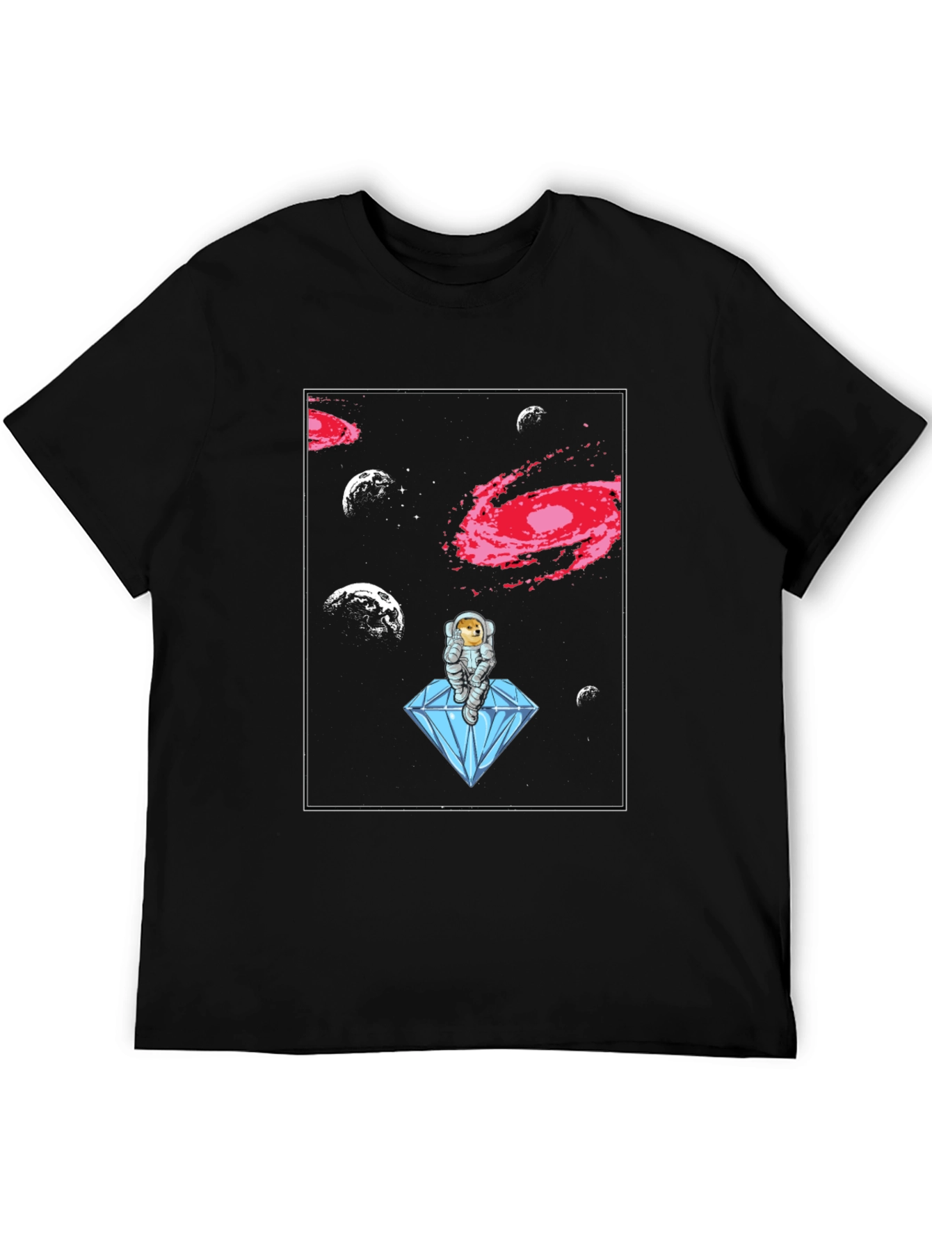 Astronaut Doge on Diamond T-Shirt