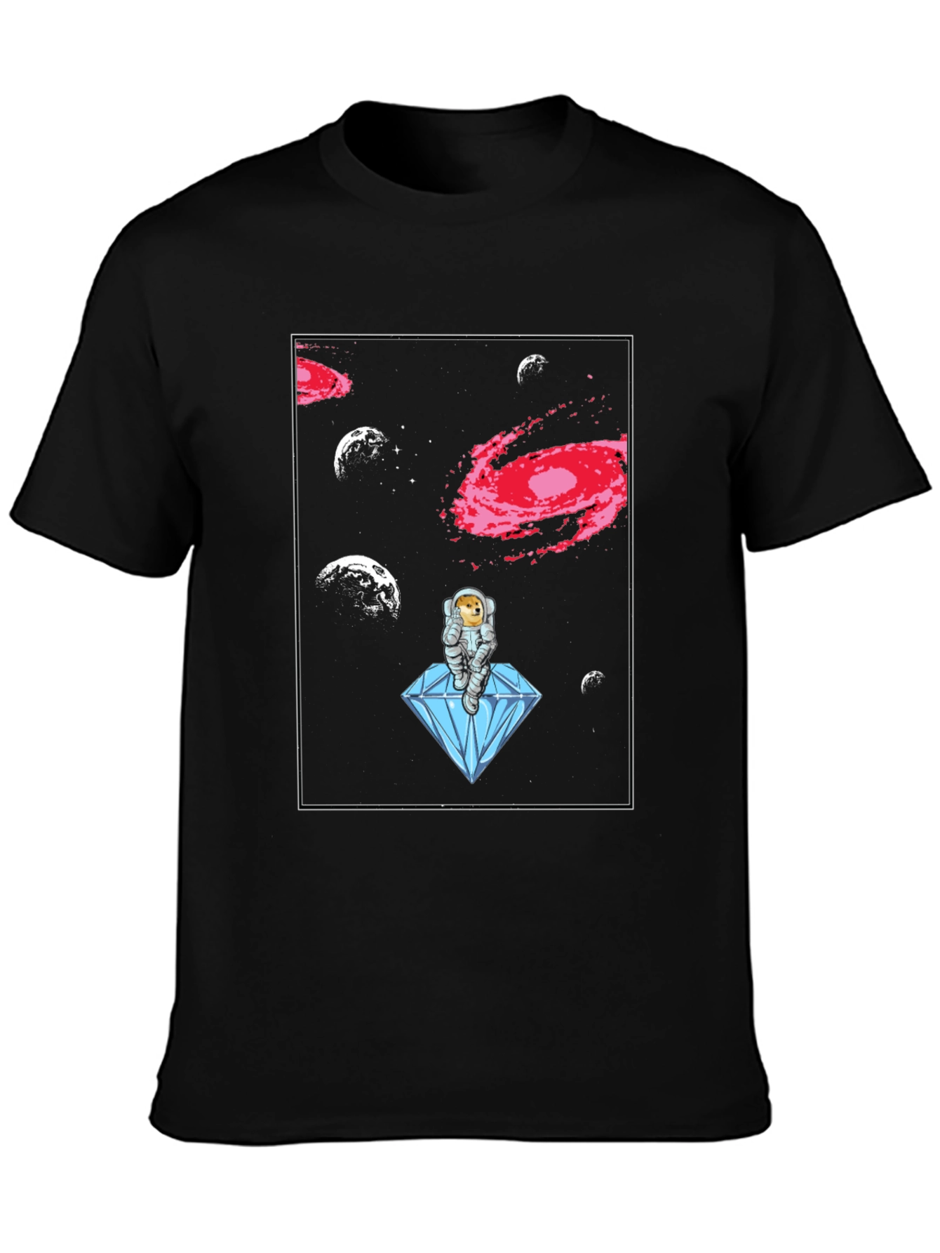 Astronaut Doge on Diamond T-Shirt