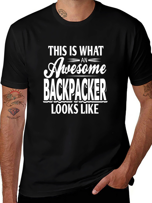 Awesome Backpacker T-Shirt - Black Graphic Tee