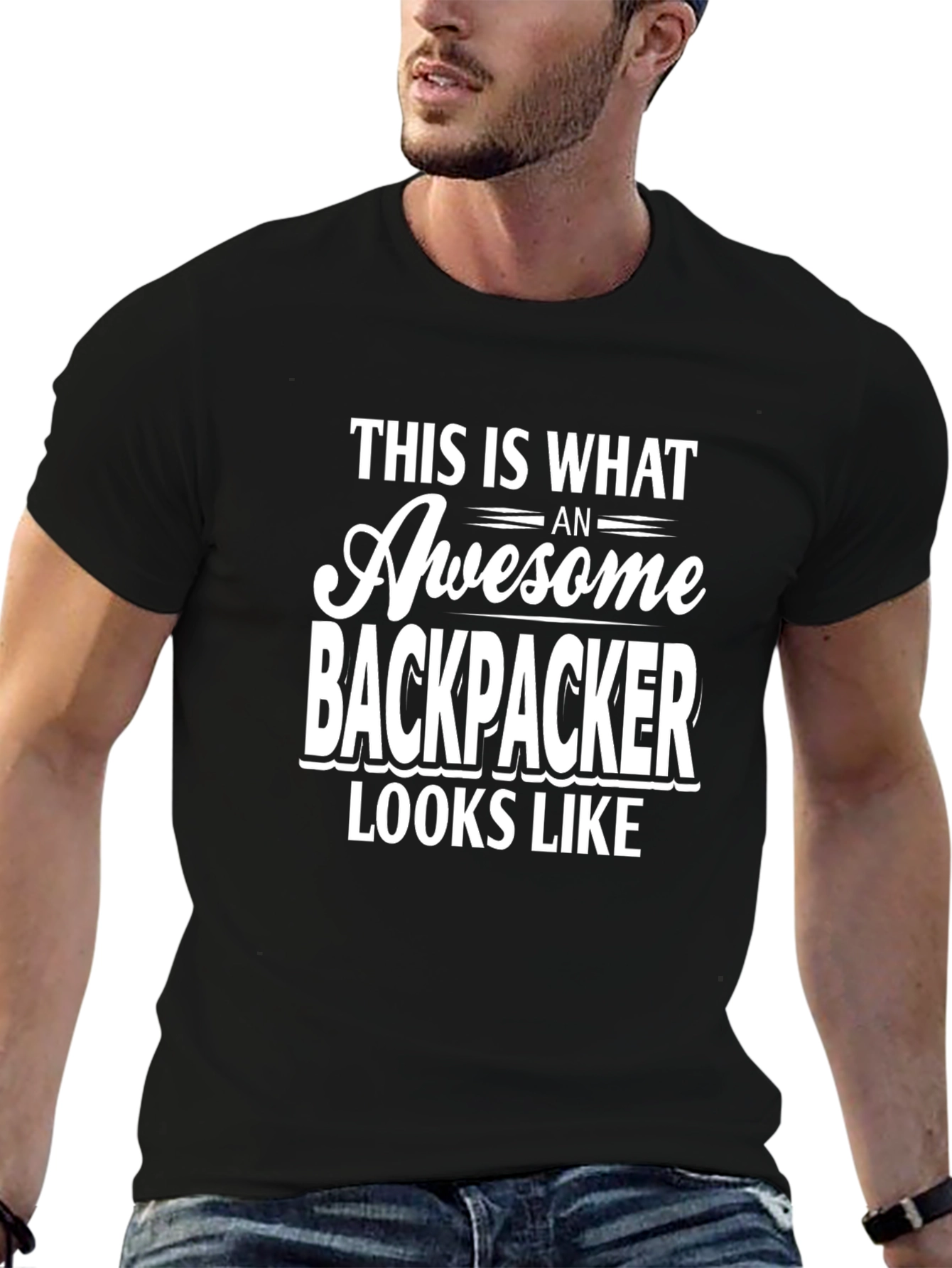 Awesome Backpacker T-Shirt - Black Graphic Tee