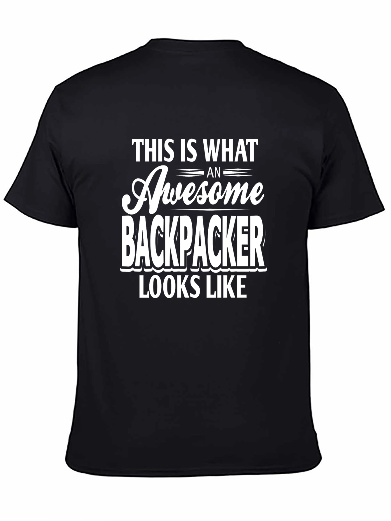 Awesome Backpacker T-Shirt - Black Graphic Tee