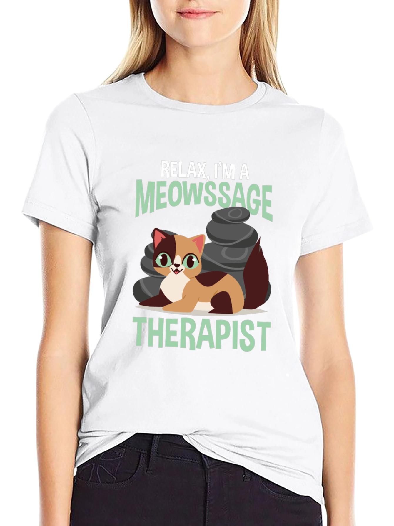 Relax Im a Meowssage Therapist T-Shirt