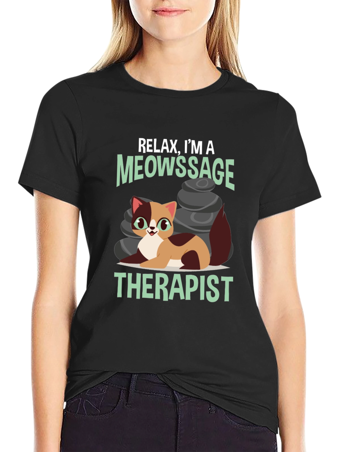 Relax Im a Meowssage Therapist T-Shirt