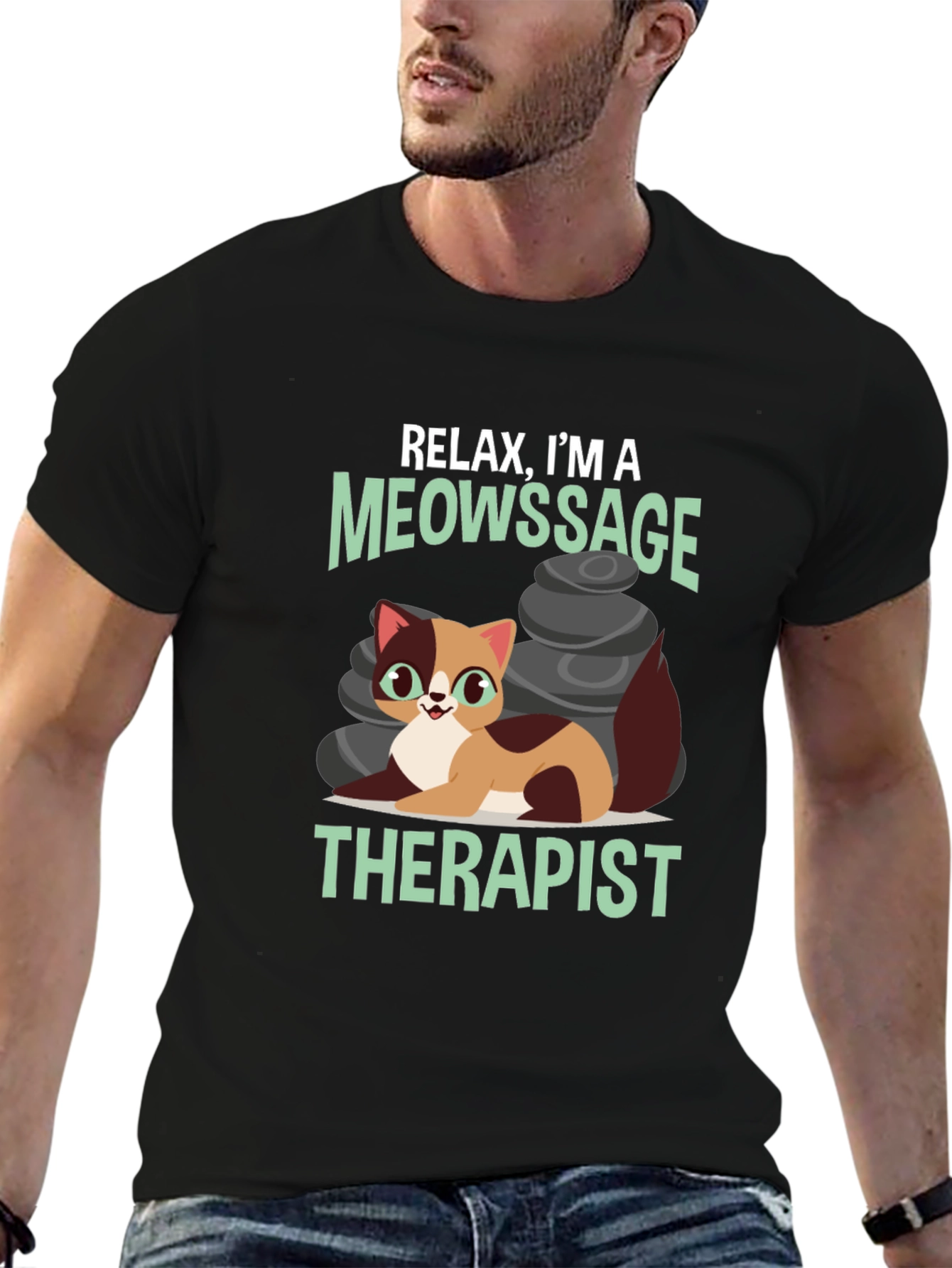 Relax Im a Meowssage Therapist T-Shirt