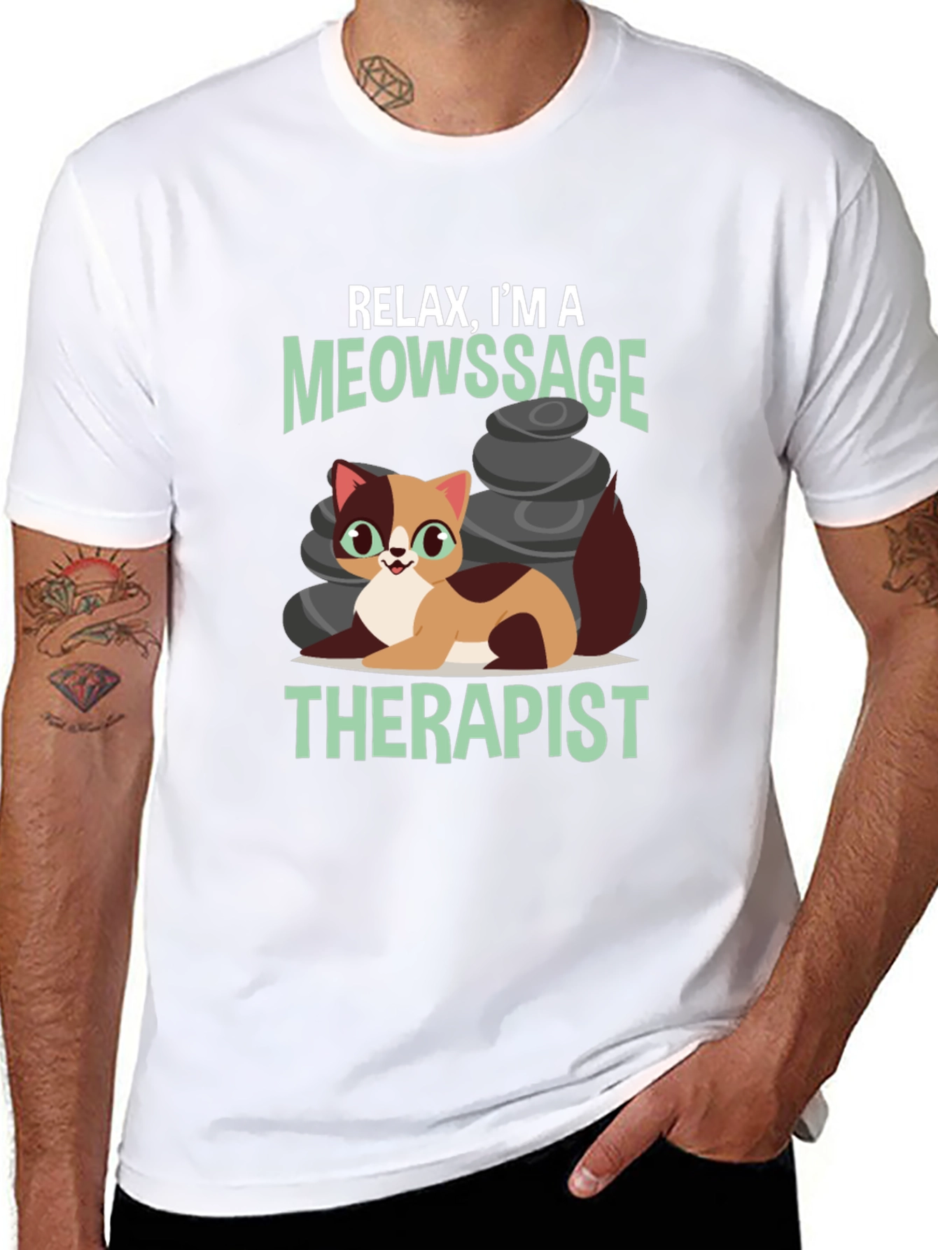 Relax Im a Meowssage Therapist T-Shirt