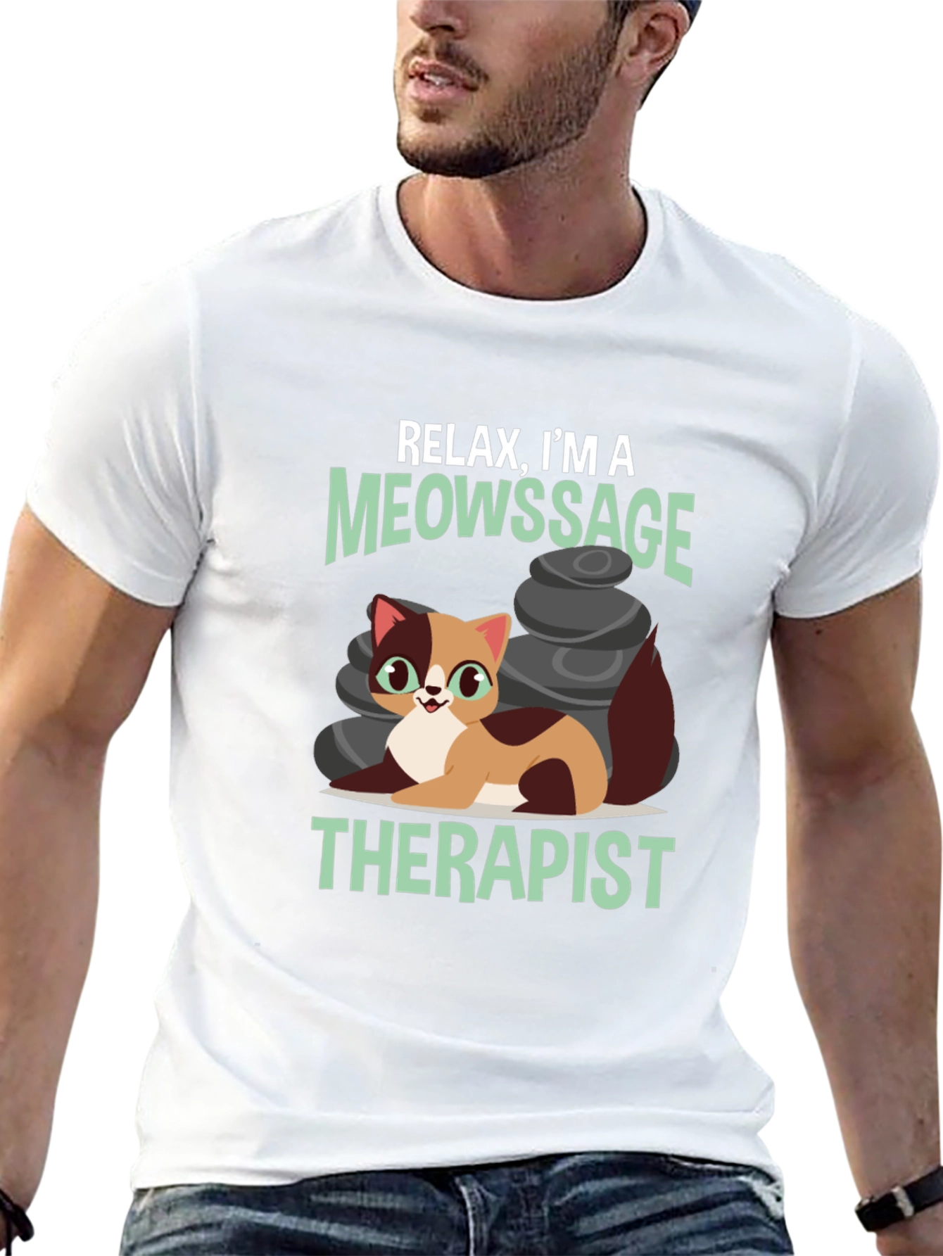 Relax Im a Meowssage Therapist T-Shirt