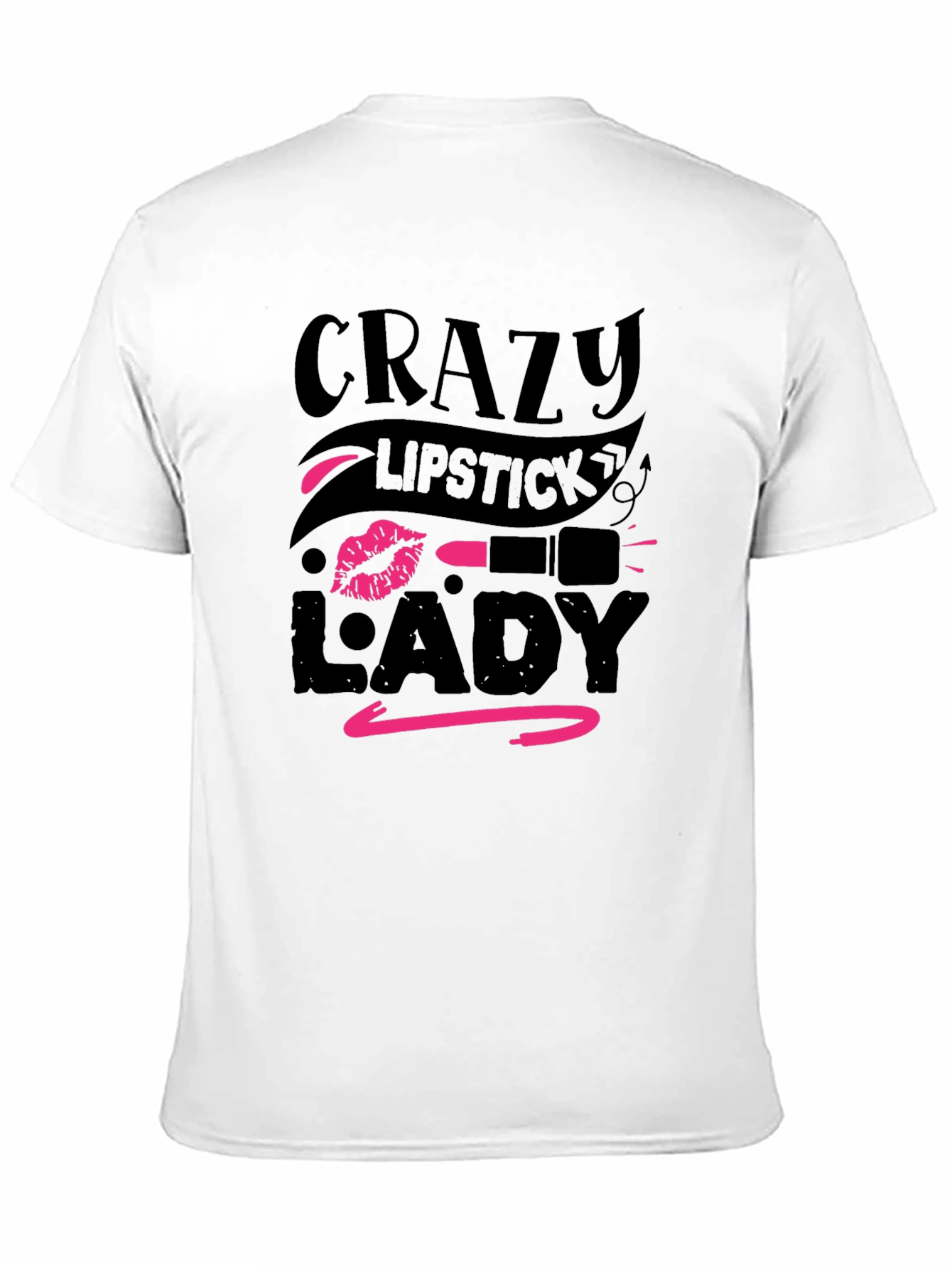 Crazy Lipstick Lady Black T-Shirt