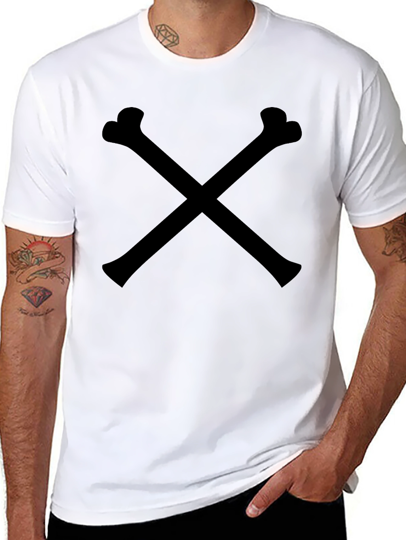 Crossbones Black Tee - Classic & Edgy