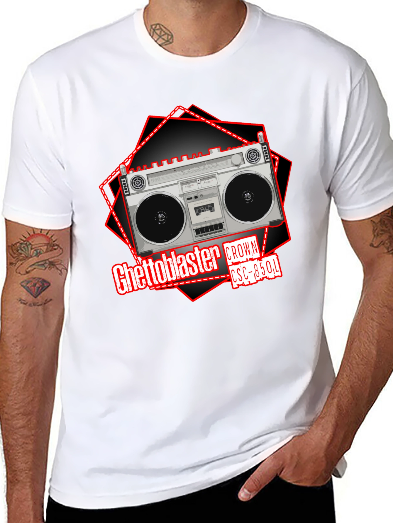 Retro Ghetto Blaster Crown CSC-850L Graphic T-Shirt