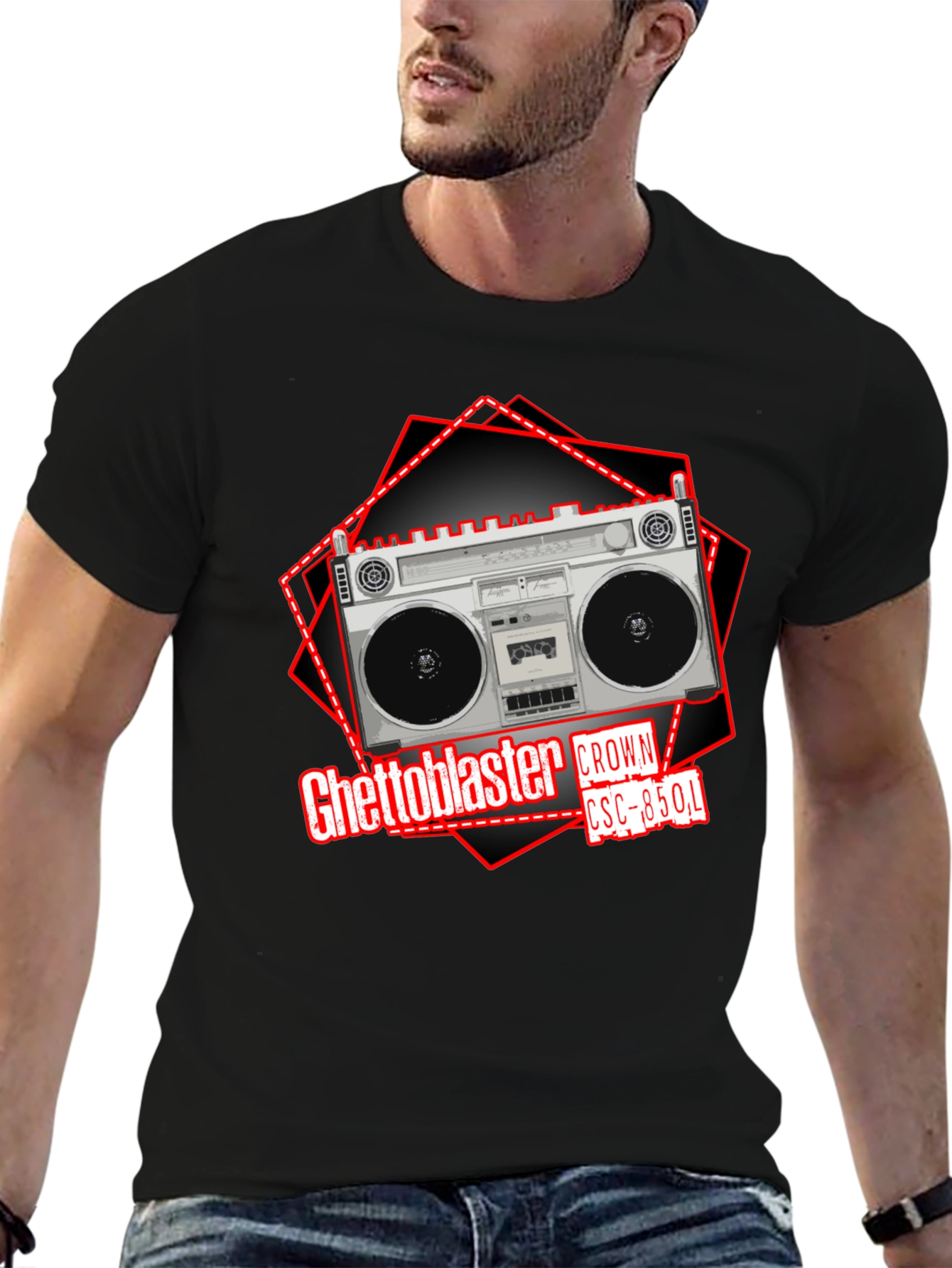 Retro Ghetto Blaster Crown CSC-850L Graphic T-Shirt